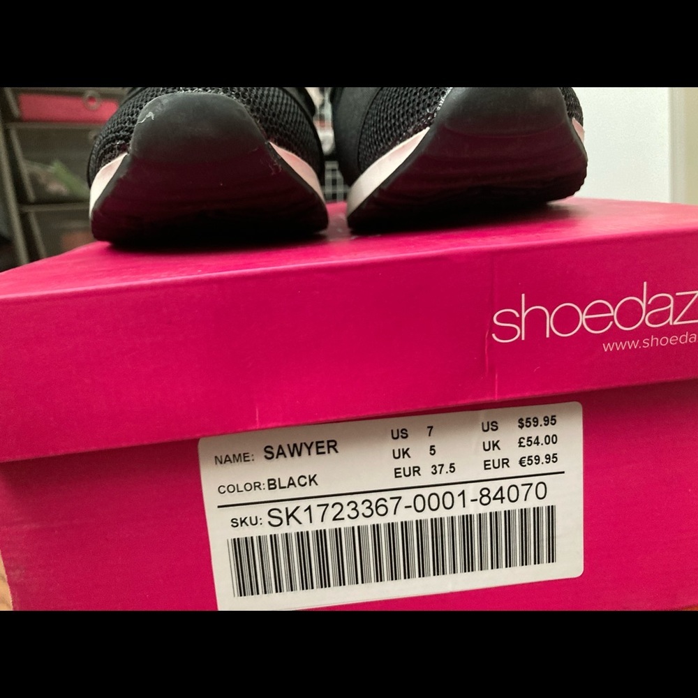 Shoe Dazzle Woman’s Black Sneakers, Size 7 - EUC - Picture 3 of 4